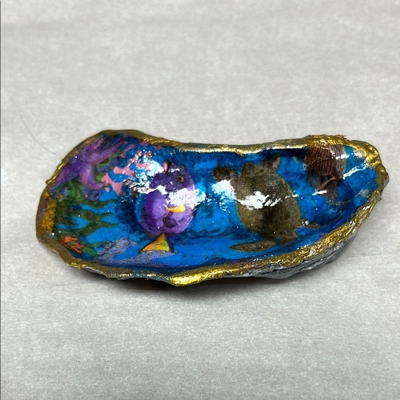 Handmade decoupage Decorative Ring Dish Shell - Picture 5 of 7